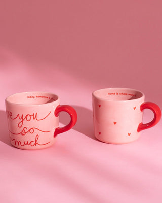 Lira Tasse groß Herz rosa rot