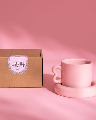 Seia Tasse & Untertasse Herz rosa