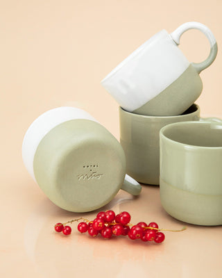 Seda Tasse klein salbeigrün weiß