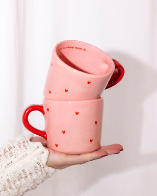 Lira Tasse groß Herz rosa rot