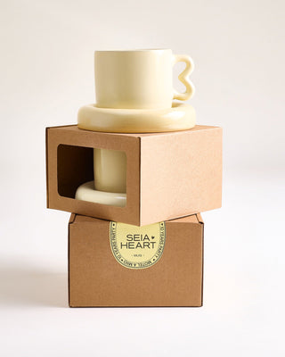 Seia Tasse & Untertasse Herz gelb