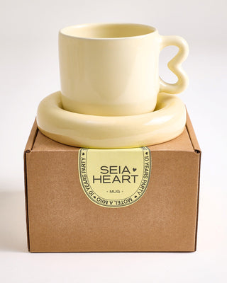 Seia Tasse & Untertasse Herz gelb