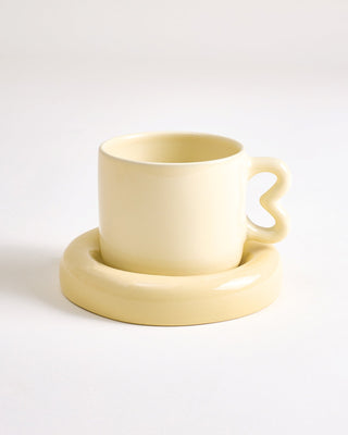 Seia Tasse & Untertasse Herz gelb