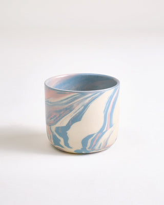 Seia Cup & Saucer, Marbled Blue and White