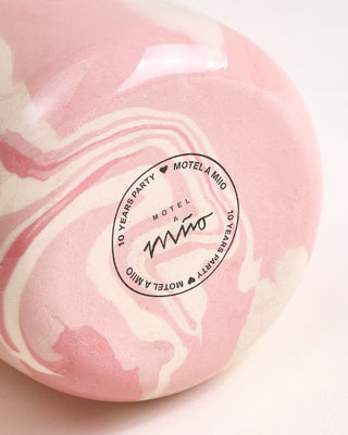 Seia Becher & Untertasse marbled rosa weiß