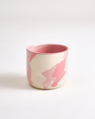 Seia Becher & Untertasse marbled rosa weiß