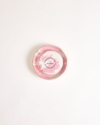 Seia Becher & Untertasse marbled rosa weiß