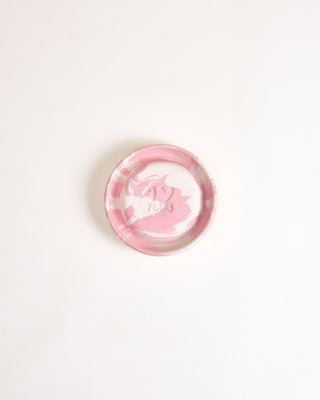 Seia Becher & Untertasse marbled rosa weiß