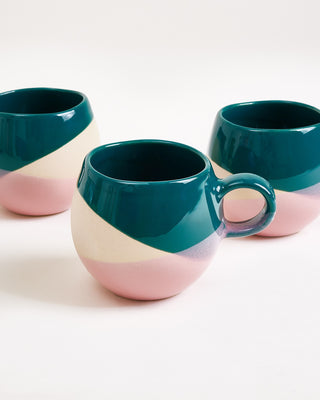 Bica Tasse klein dunkelgrün sand rosa