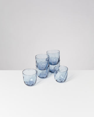 Calma Glas klein swirl blau