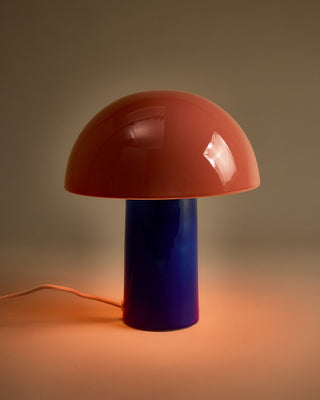 Cogumelo Keramiklampe rosa blau