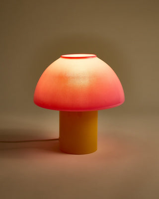 Cogumelo Glaslampe rosa gelb
