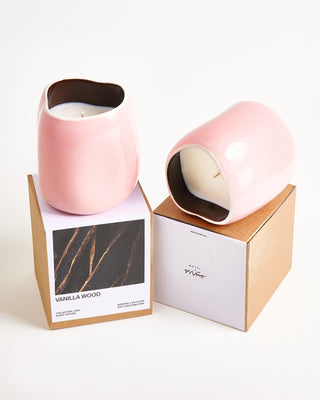 João Duftkerze Vanilla Wood rosa braun