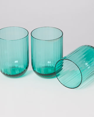 Joia Glas klein riffled türkis
