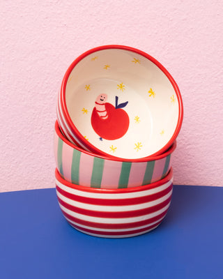 Miio Miini Müslischale modern Tasty weiß rot
