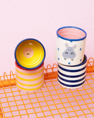 Miio Miini Becher groß Happy weiß blau