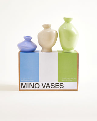 Mino Vase S 3er-Set cornflower sand lime
