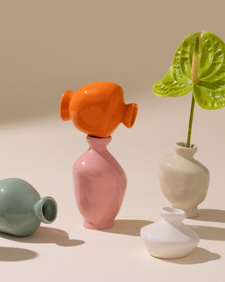 Mino Vase S 3er-Set sand orange rosa