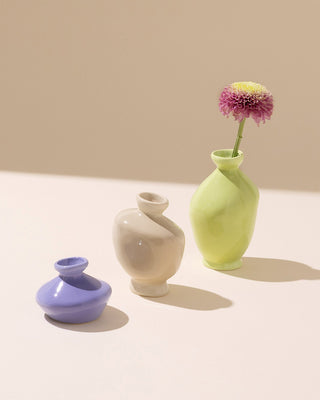 Mino Vase S 3er-Set cornflower sand lime