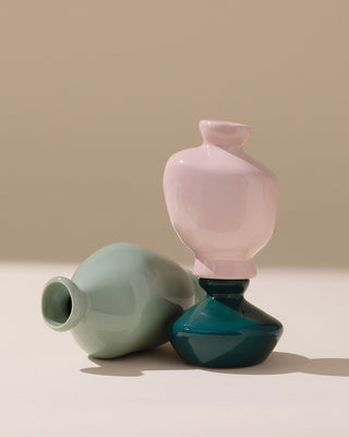 Mino Vase S 3er-Set dunkelgrün lila salbei