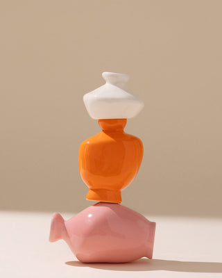 Mino Vase S 3er-Set sand orange rosa