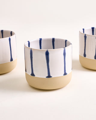 Nódoa Becher groß gestreift weiß blau