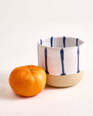 Nódoa Becher groß gestreift weiß blau