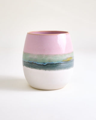 Nódoa Vase M dipped rosa grün