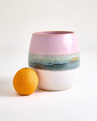 Nódoa Vase M dipped rosa grün