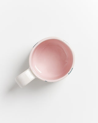 Nódoa Tasse rosa mit grünen Punkten