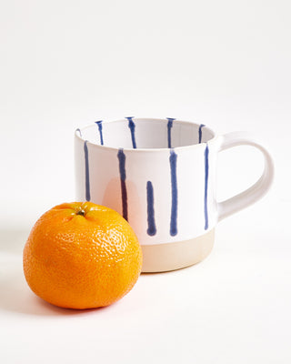 Nódoa Tasse groß gestreift weiß blau