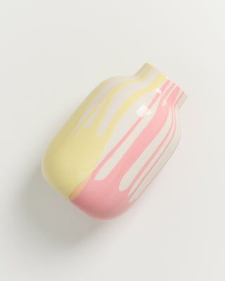 Nuno Vase M drip gelb rosa
