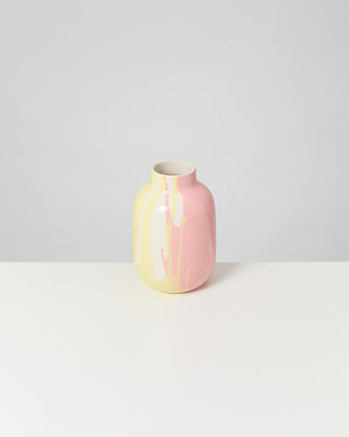 Nuno Vase M drip gelb rosa