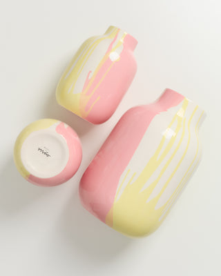 Nuno Vase L drip gelb rosa