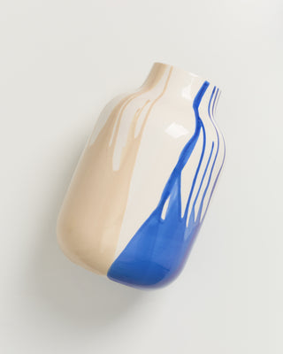 Nuno Vase L drip sand blau