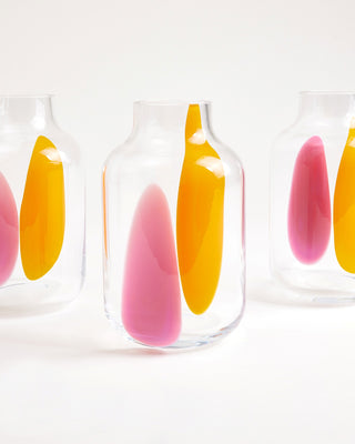Nuno Glasvase M drops rosa orange