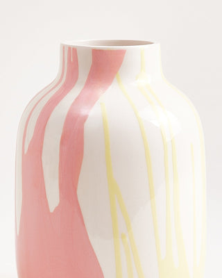 Nuno Vase M drip gelb rosa