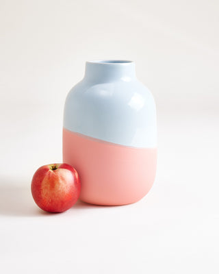 Nuno Vase M hellblau rosa
