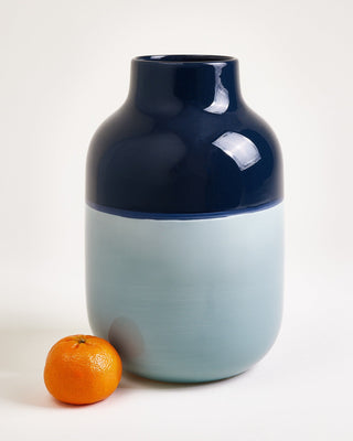 Nuno Vase L dunkelblau graublau