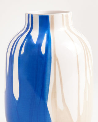 Nuno Vase M drip sand blau