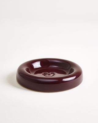 Seia Mug & Saucer Heart Burgundy
