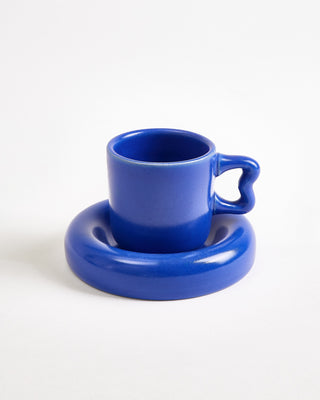 Seia - Espresso mug & Espresso saucer Heart blue