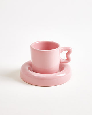 Seia - Espresso mug & Espresso saucer Heart pink