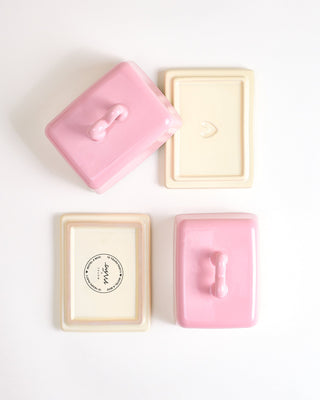 Seia - Butter dish Heart pink yellow