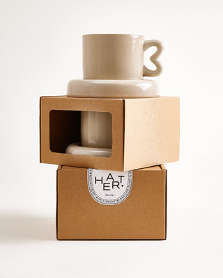 Seia Tasse & Untertasse Herz sand 2er-Set
