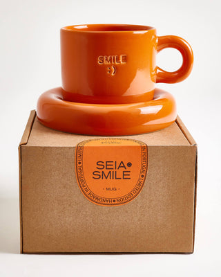 Seia Mug & Saucer Smile Orange