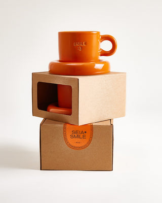 Seia Mug & Saucer Smile Orange