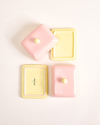 Seia Butterdose rosa gelb