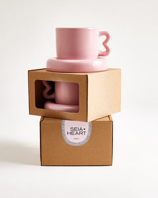 Seia Tasse & Untertasse Herz rosa