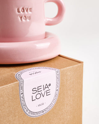 Seia Mug & Saucer Love Pink